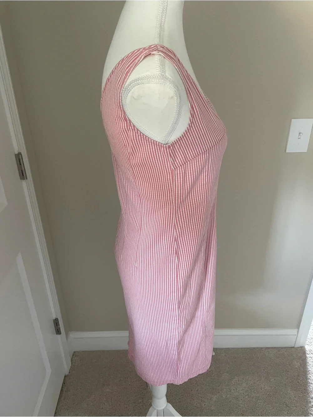 MICHAEL Michael Kors Dark Pink Striped V-Neck Dress (size small)